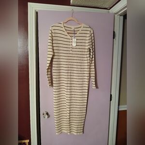 Xl Striped Long Sleeve Sweater Dress